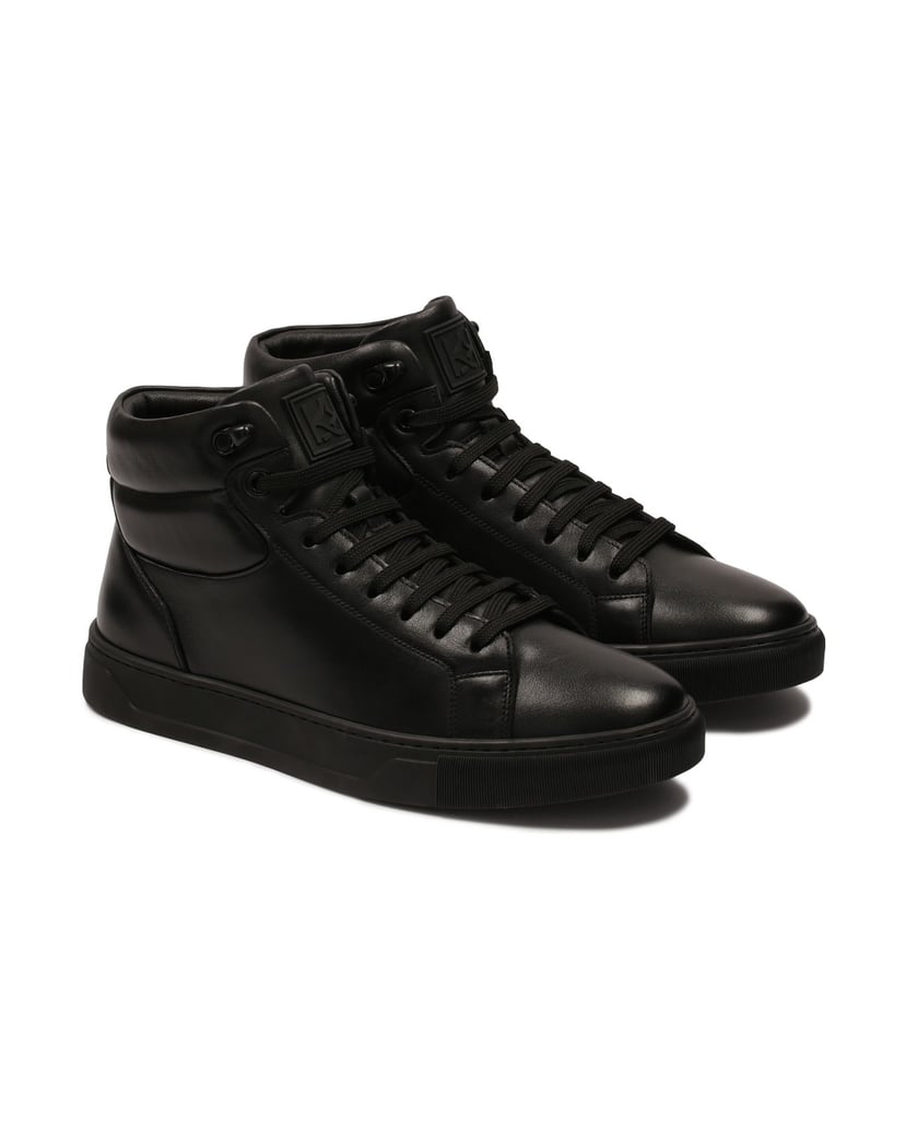 Kazar-High-Top-Sneaker-aus-Naturleder-in-schwarzer-Farbe-schwarz