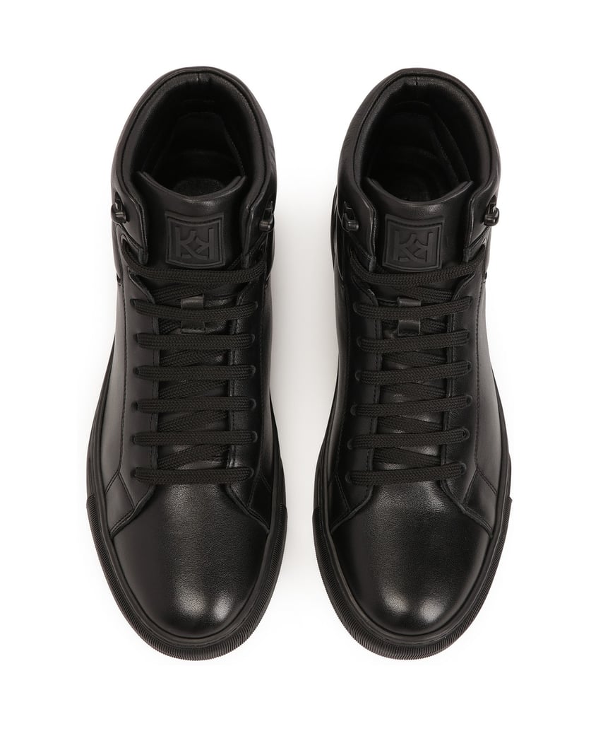 Kazar-High-Top-Sneaker-aus-Naturleder-in-schwarzer-Farbe-schwarz