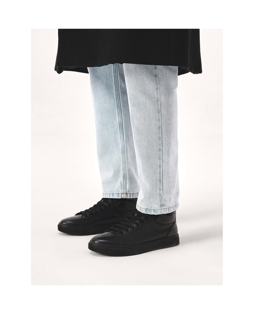 Kazar-High-Top-Sneaker-aus-Naturleder-in-schwarzer-Farbe-schwarz