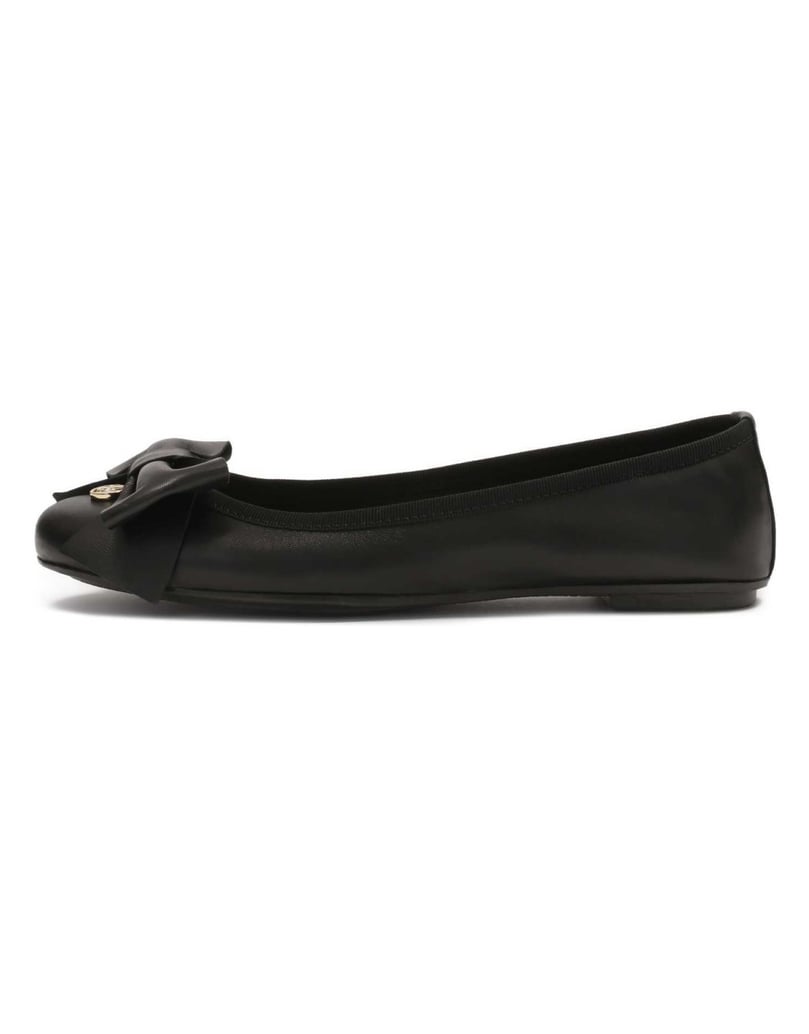 Kazar-Schwarze-Lederballerinas-mit-großer-Schleife-schwarz