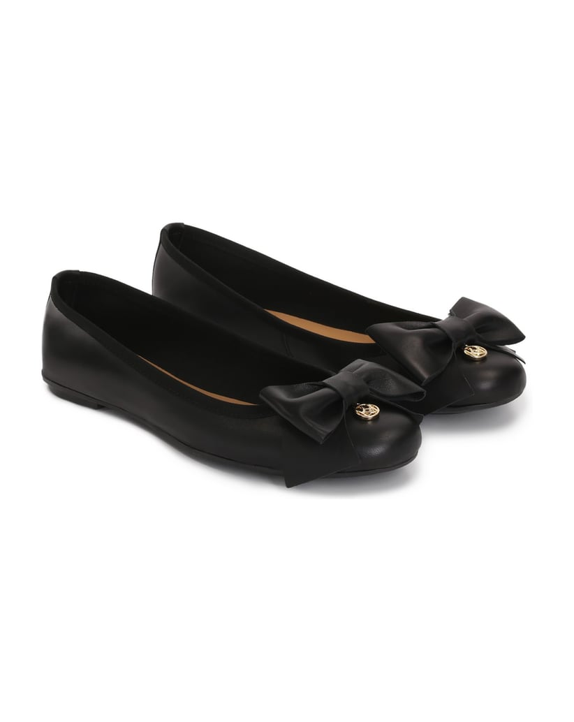 Kazar-Schwarze-Lederballerinas-mit-großer-Schleife-schwarz