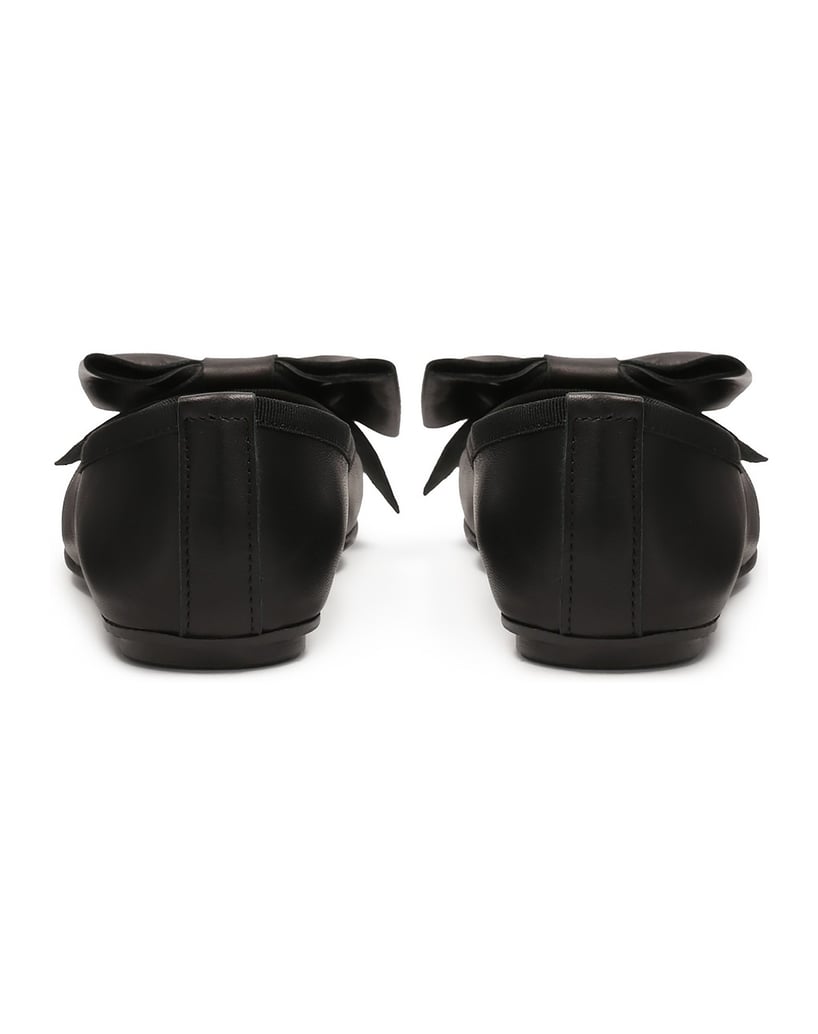 Kazar-Schwarze-Lederballerinas-mit-großer-Schleife-schwarz