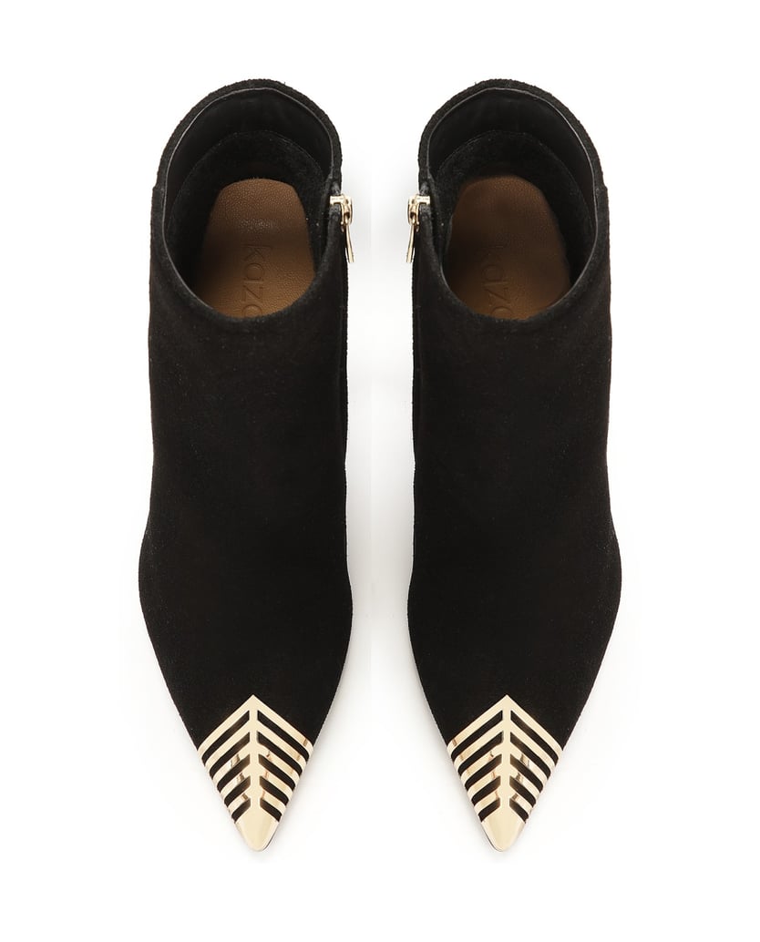Kazar-Schwarze-Wildlederstiefel-mit-Metallspitzen-schwarz