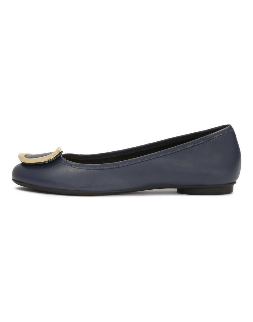 Kazar-Marineblaue-Leder-Ballerinas-mit-Metall-Akzenten-dunkelblau