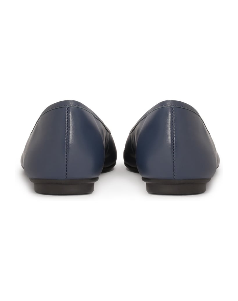 Kazar-Marineblaue-Leder-Ballerinas-mit-Metall-Akzenten-dunkelblau