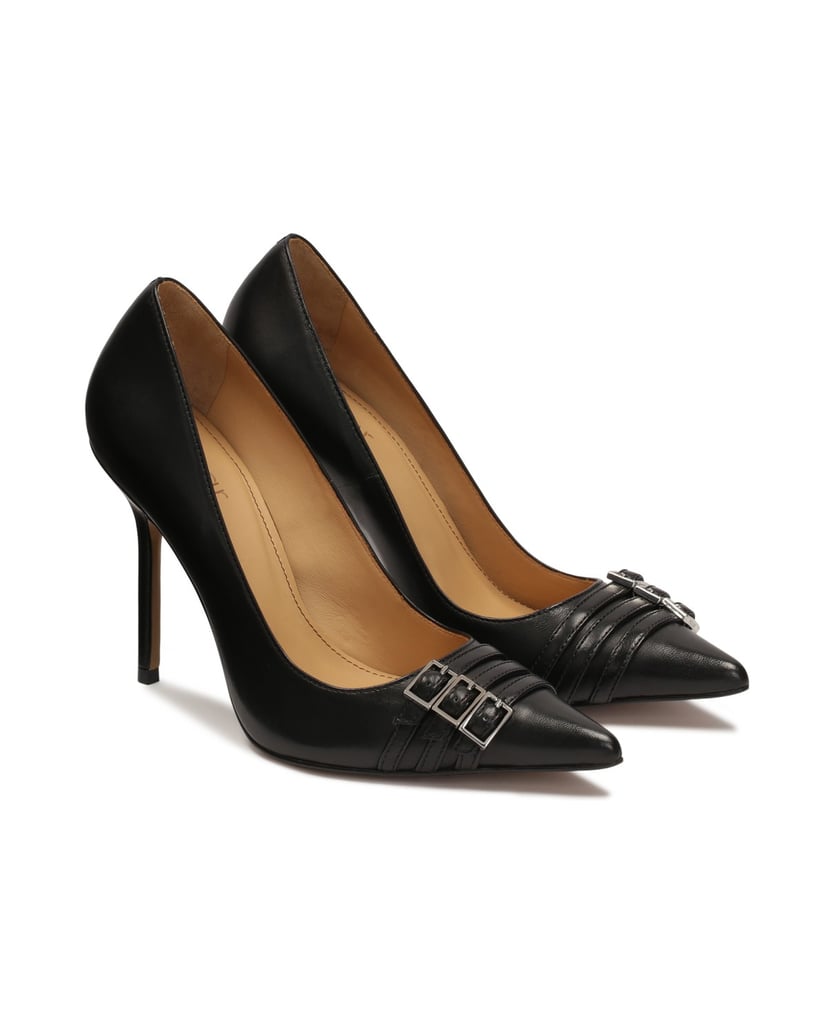 Kazar-Klassische-Lederstilettos-mit-drei-Riemen-schwarz
