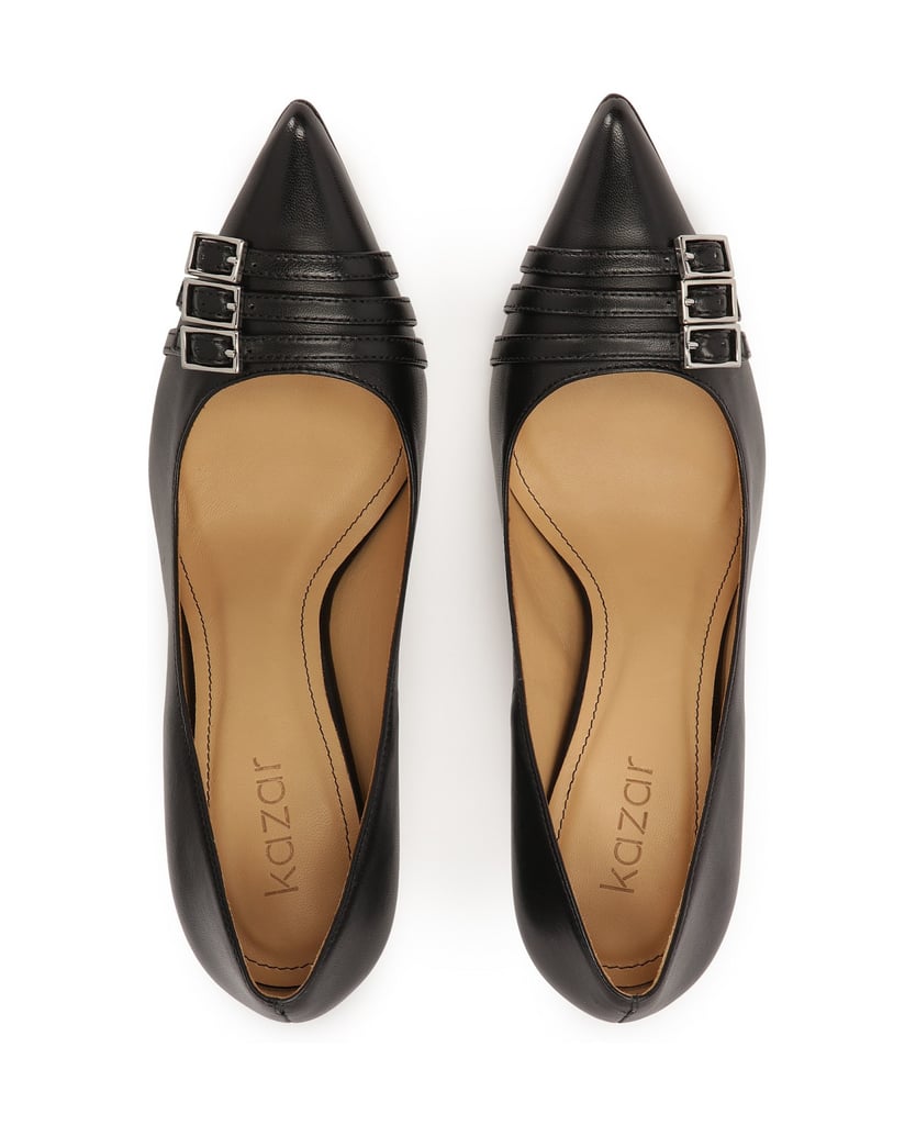Kazar-Klassische-Lederstilettos-mit-drei-Riemen-schwarz