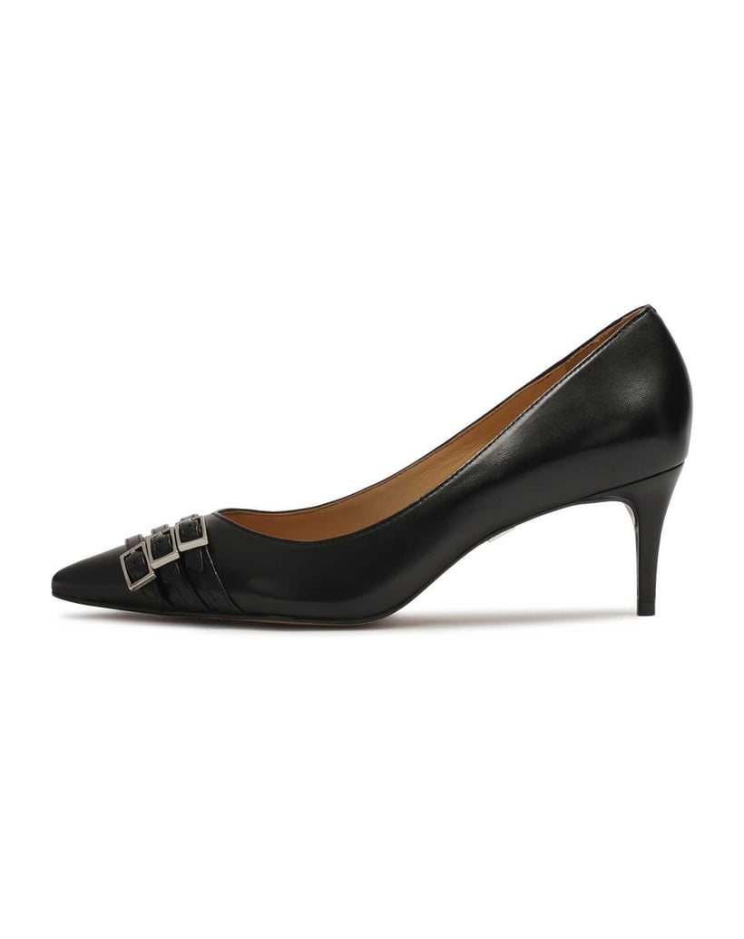 Kazar-Schwarze-Pumps-mit-niedrigen-Absätzen-und-Streifenmuster-schwarz