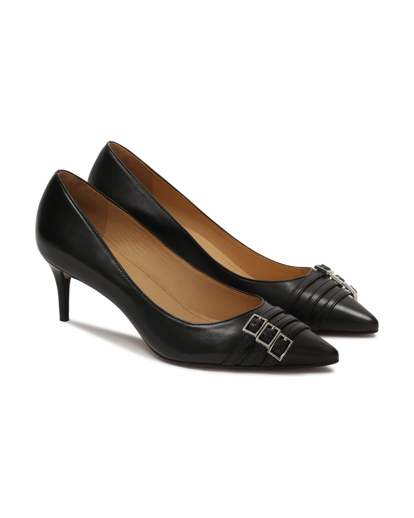 Kazar-Schwarze-Pumps-mit-niedrigen-Absätzen-und-Streifenmuster-schwarz