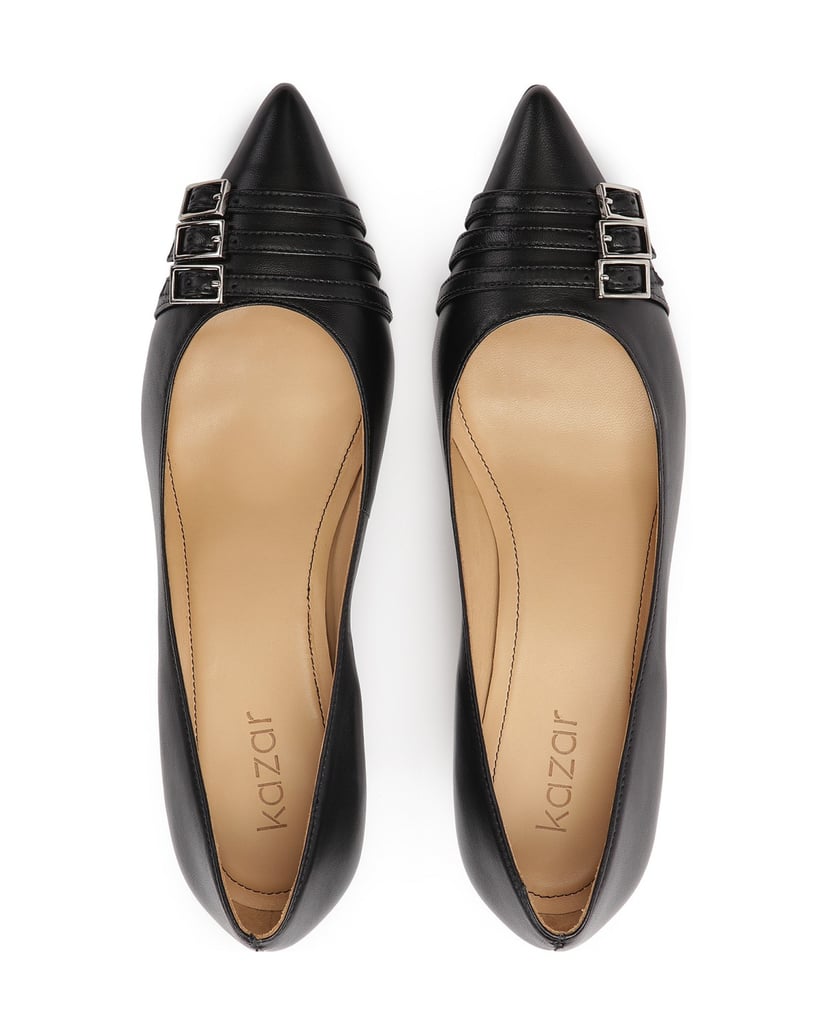 Kazar-Schwarze-Pumps-mit-niedrigen-Absätzen-und-Streifenmuster-schwarz