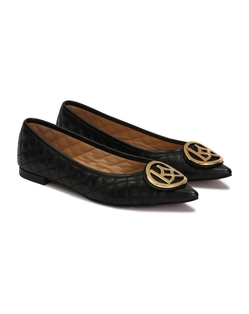 Kazar-Flache-gesteppte-Pumps-mit-Monogramm-schwarz