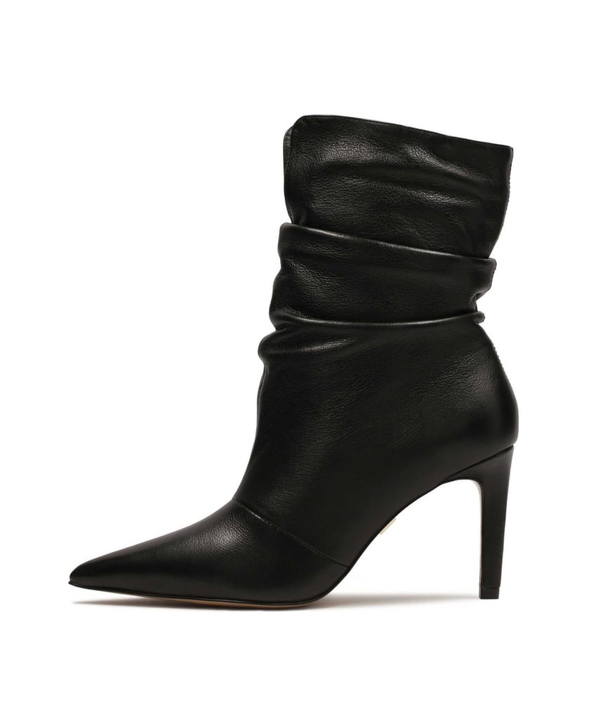 Kazar-Lederstiefel-mit-geknittertem-Schaft-schwarz