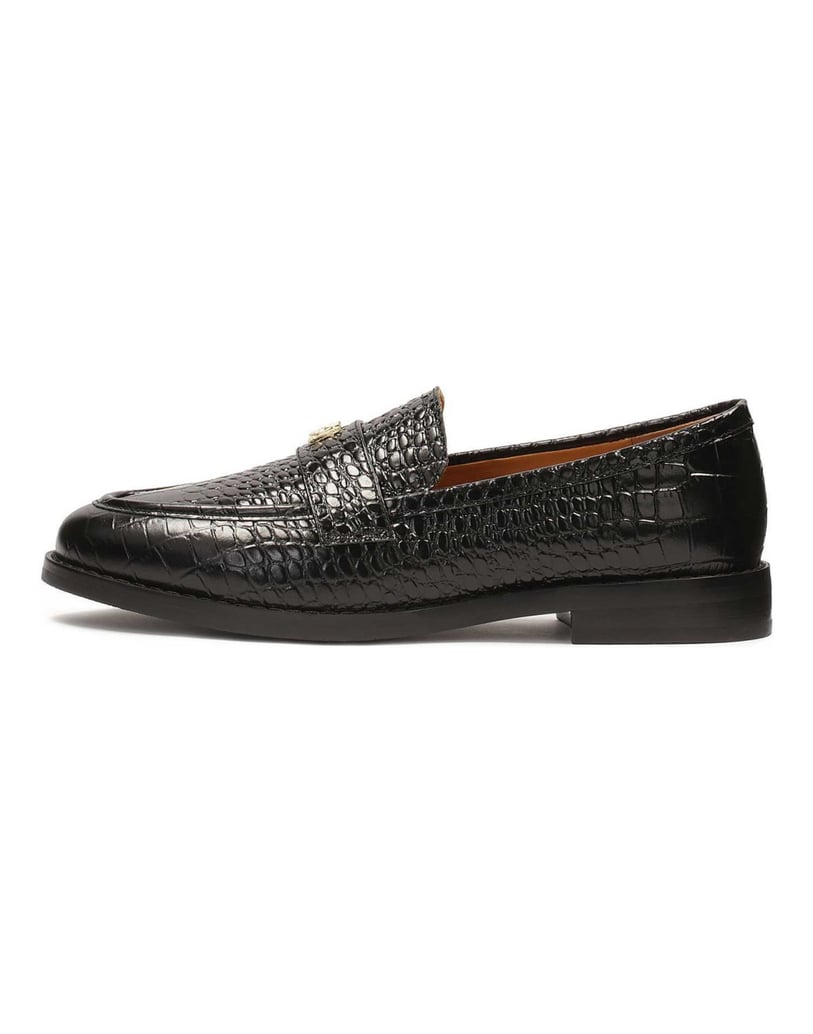Kazar-Schwarze-klassische-Loafer-aus-geprägtem-Leder-schwarz