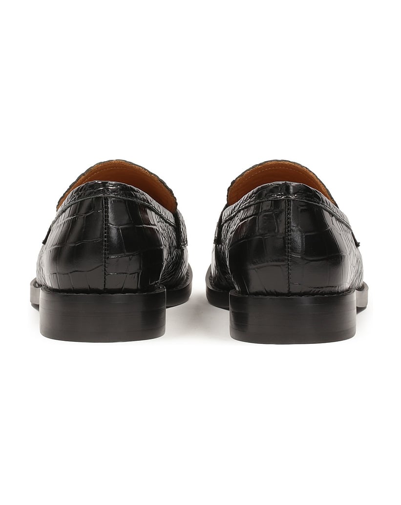 Kazar-Schwarze-klassische-Loafer-aus-geprägtem-Leder-schwarz