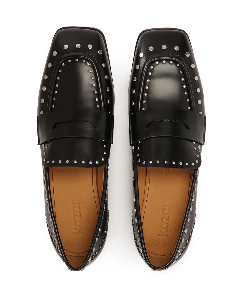 Kazar-Schwarze-Halbschuhe-zum-Schieben-mit-silbernen-Metallnieten-schwarz