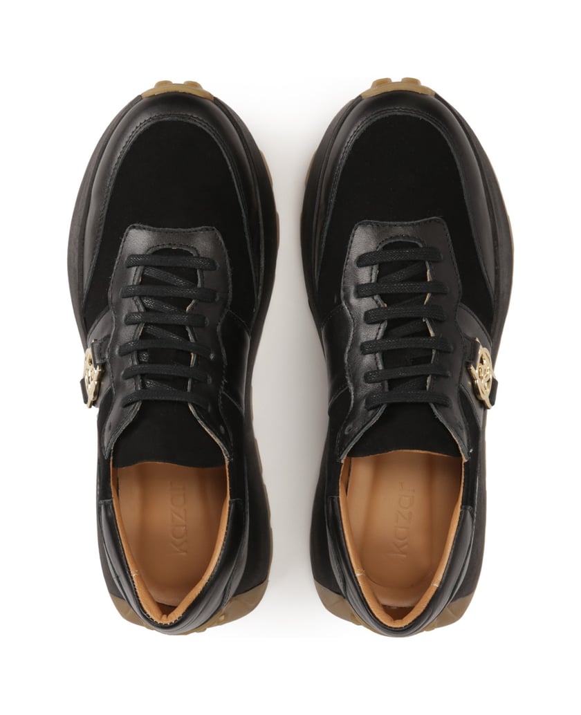 Kazar-Schwarze-Turnschuhe-mit-kontrastierender-Sohle-schwarz