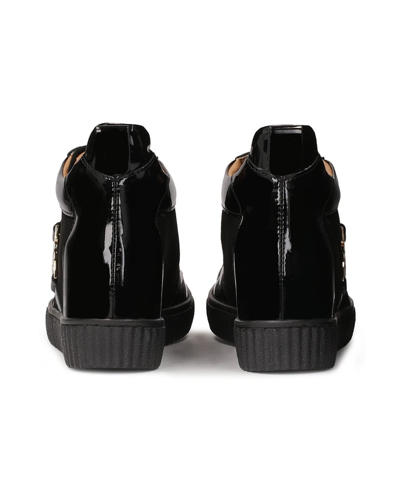 Kazar-Wildleder-Sneaker-mit-Lackleder-Elementen-schwarz