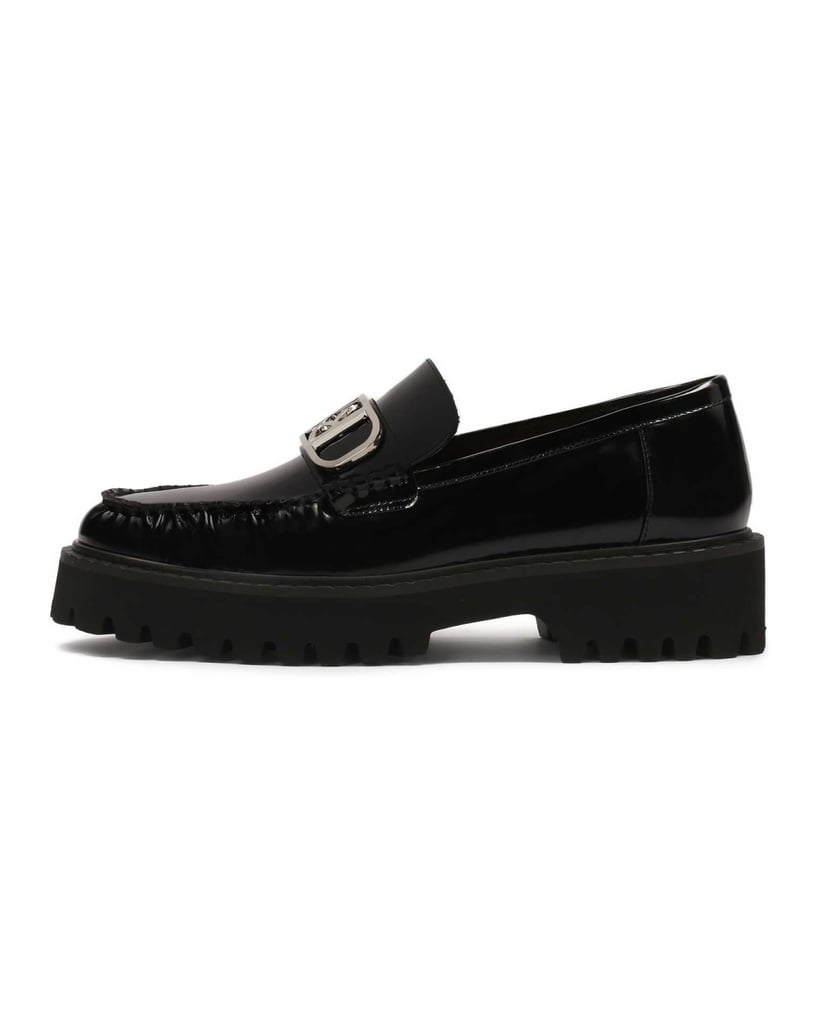 Kazar-Loafers-mit-klobiger-Sohle-und-geknittertem-Schaft-schwarz