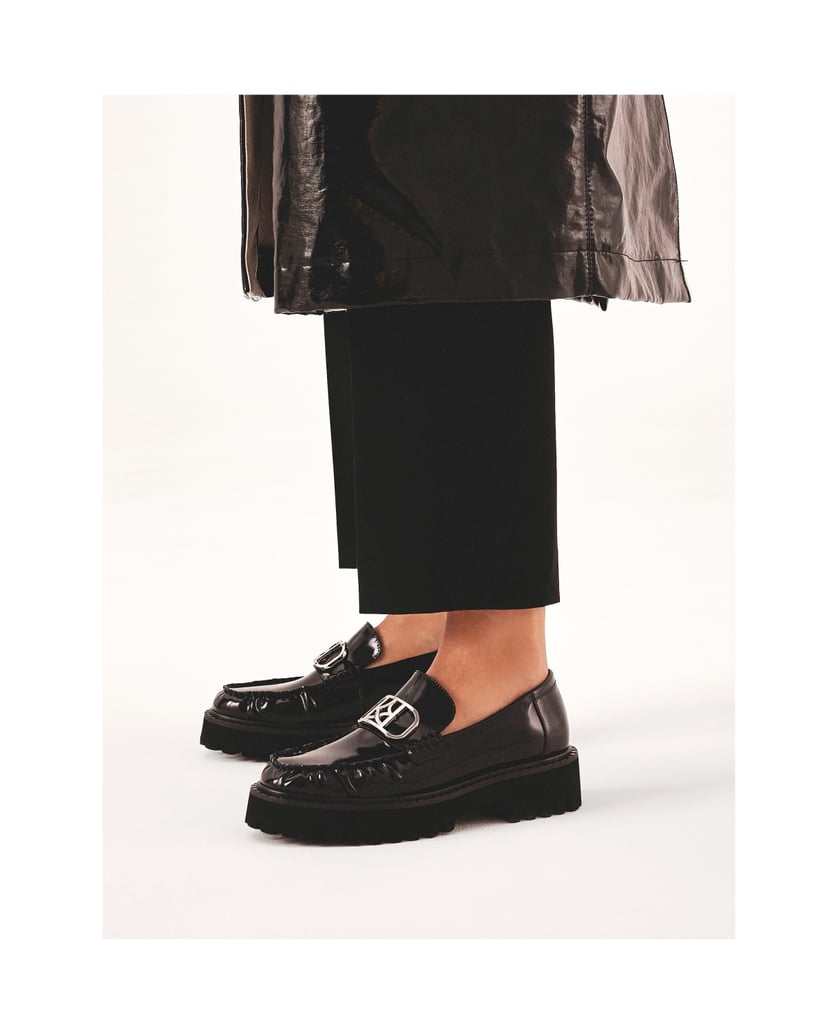 Kazar-Loafers-mit-klobiger-Sohle-und-geknittertem-Schaft-schwarz