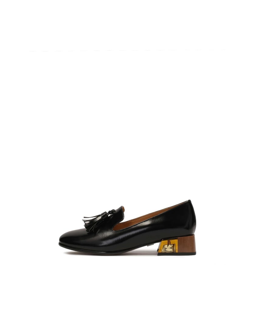 Kazar-Schwarze-Schuhe-mit-verziertem-Absatz-schwarz