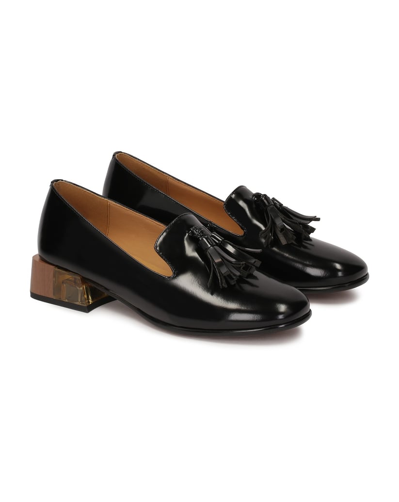 Kazar-Schwarze-Schuhe-mit-verziertem-Absatz-schwarz