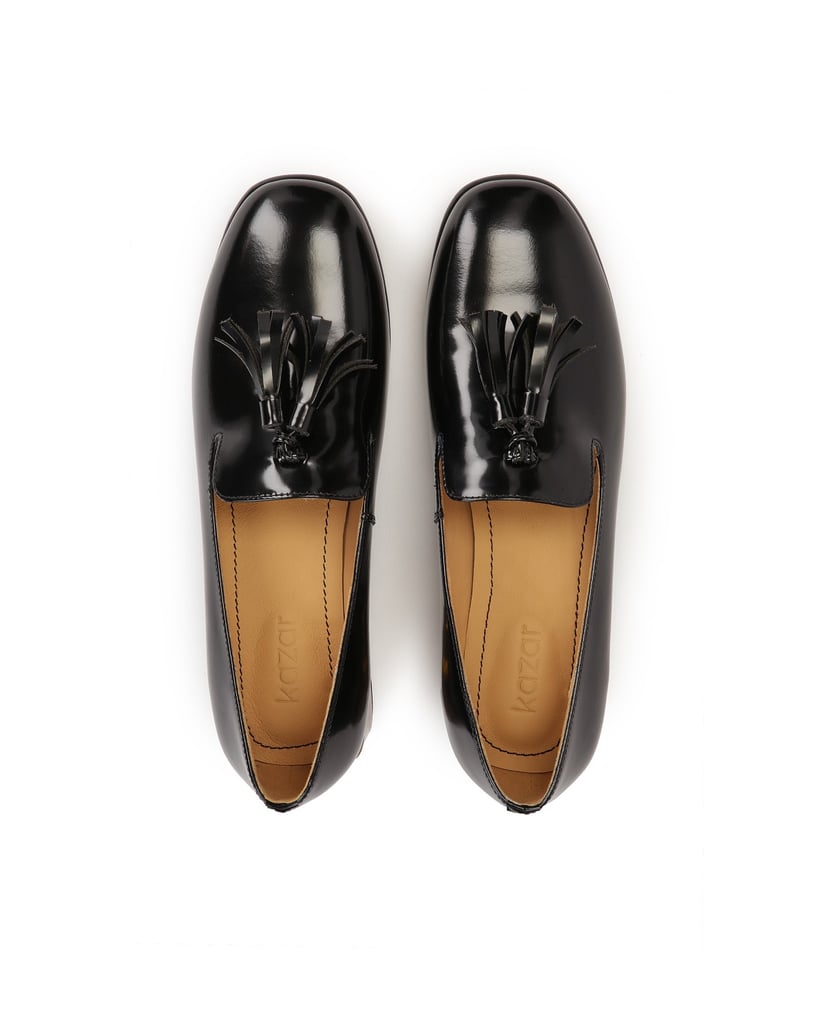 Kazar-Schwarze-Schuhe-mit-verziertem-Absatz-schwarz