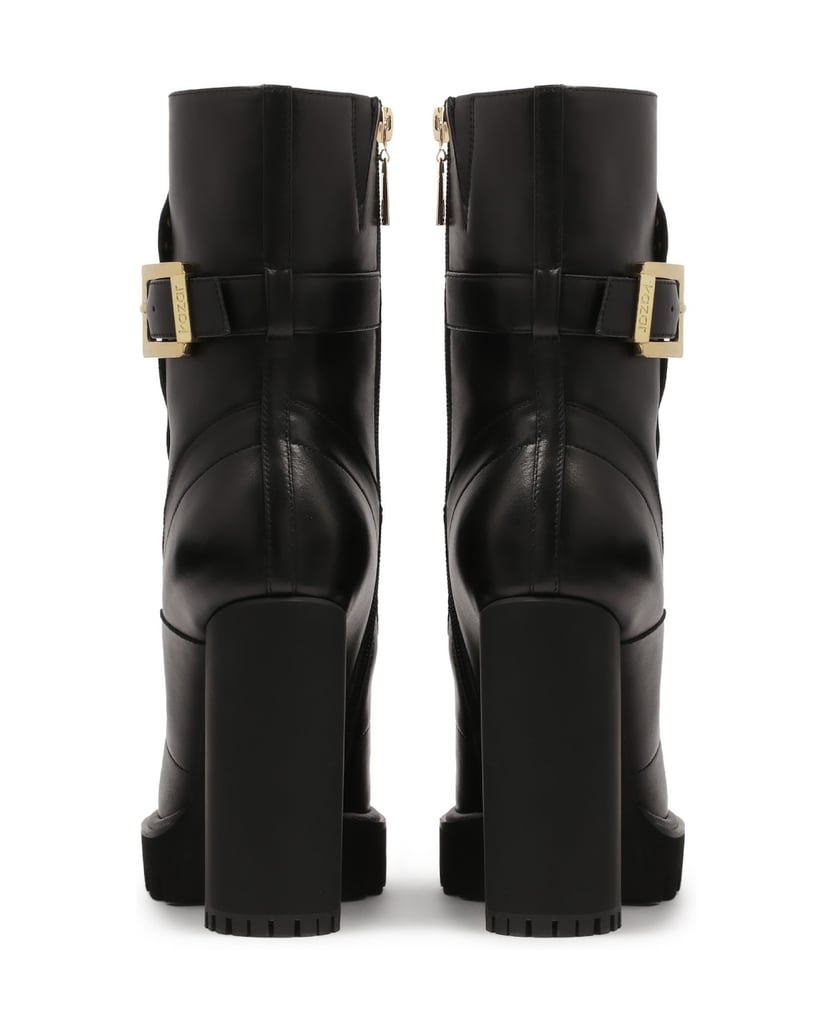 Kazar-Schwarze-Stiefel-mit-runden-Goldnieten-schwarz