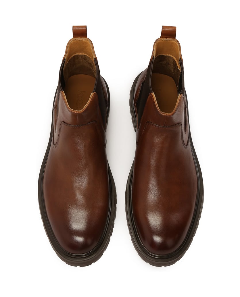 Kazar-Braune-Chelsea-Stiefel-mit-Dreiblatt-Sohle-braun