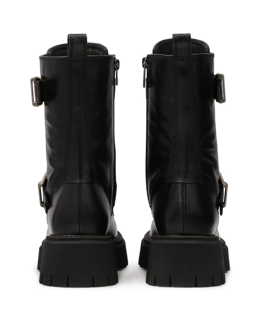 Kazar-Hohe-Stiefel-mit-Riemen-mit-Schnallen-verziert-schwarz