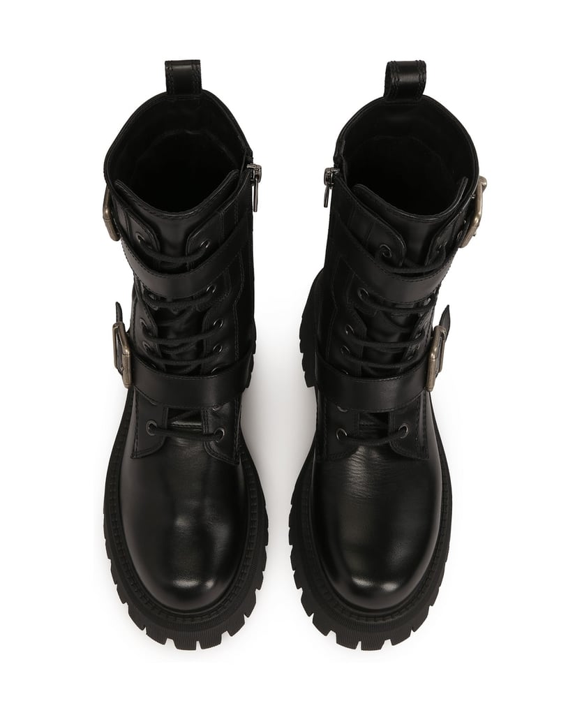 Kazar-Hohe-Stiefel-mit-Riemen-mit-Schnallen-verziert-schwarz