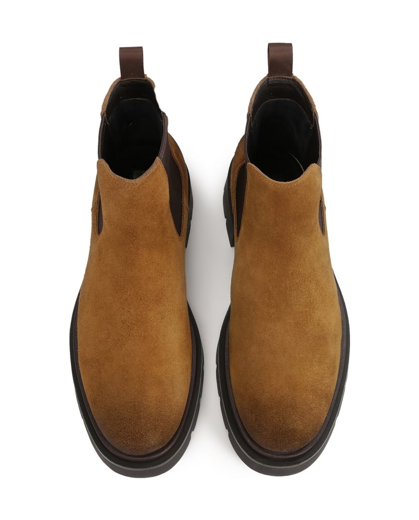 Kazar-Braune-Chelsea-Stiefel-aus-Wildleder-mit-Treppensohle-braun