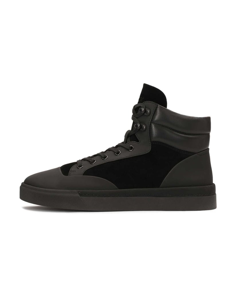 Kazar-High-Top-Sneaker-in-drei-verschiedenen-Materialien-schwarz