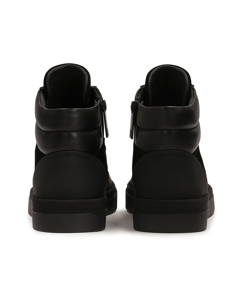 Kazar-High-Top-Sneaker-in-drei-verschiedenen-Materialien-schwarz