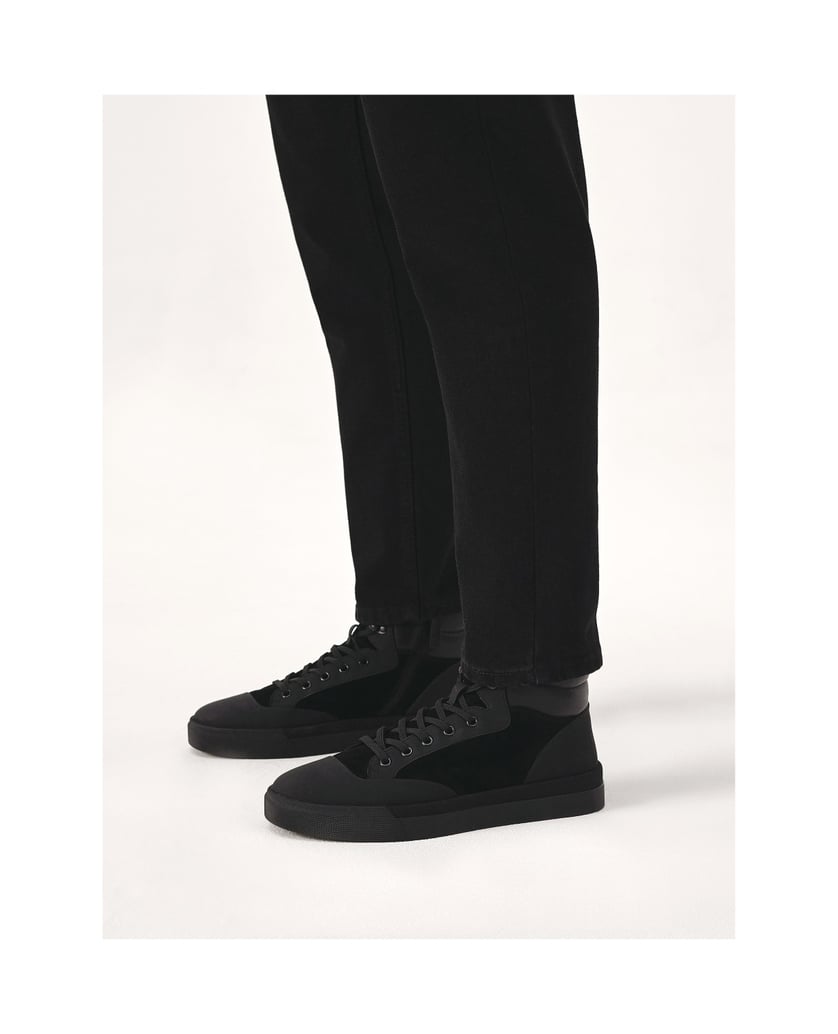 Kazar-High-Top-Sneaker-in-drei-verschiedenen-Materialien-schwarz