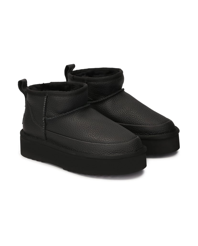 Kazar-Schneestiefel-aus-Leder-mit-niedrigem-Schaft-schwarz
