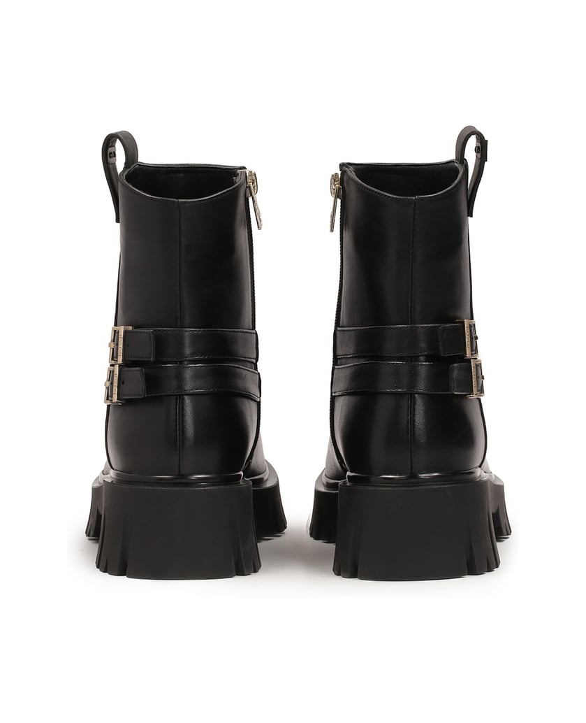 Kazar-Lederstiefel-mit-Reißverschluss-und-dicker-Sohle-schwarz
