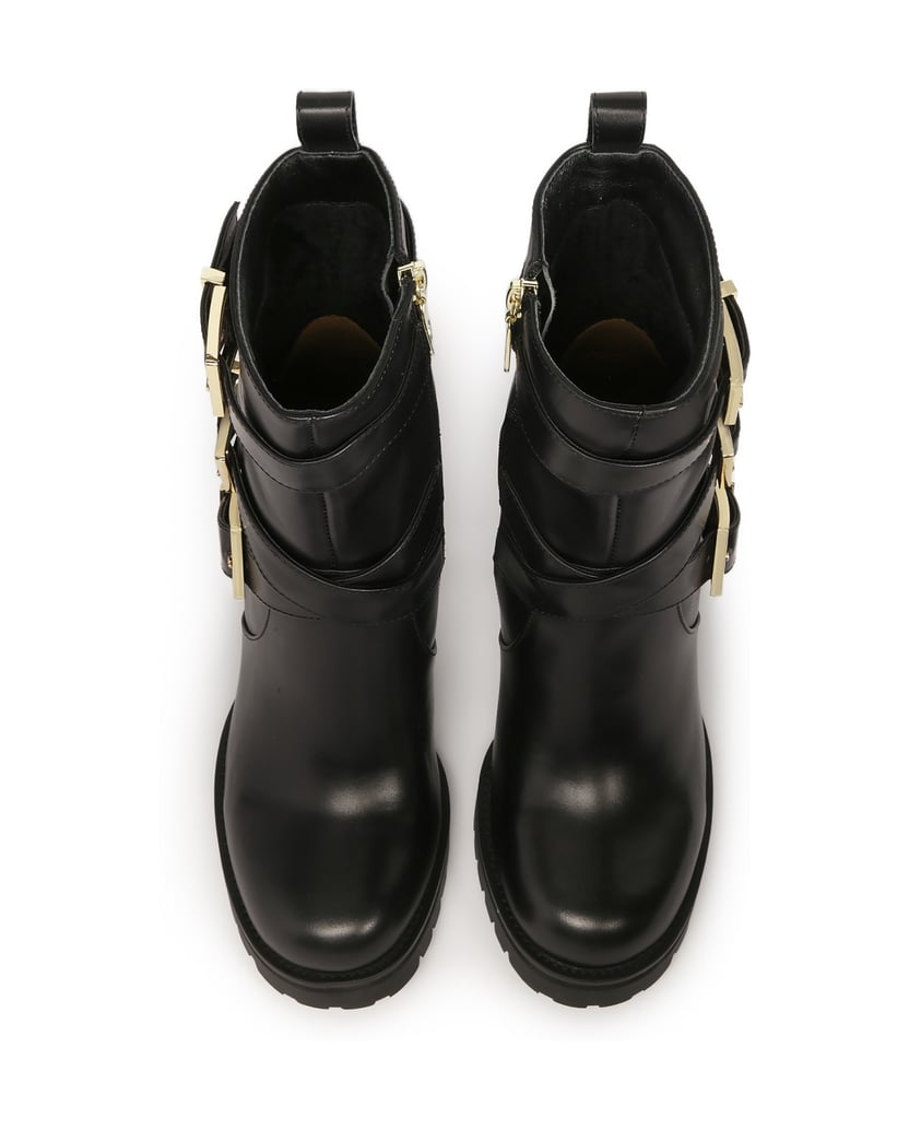 Kazar-Schwarze-Stöckelschuhe-aus-Leder-mit-hohem-Schaft-schwarz