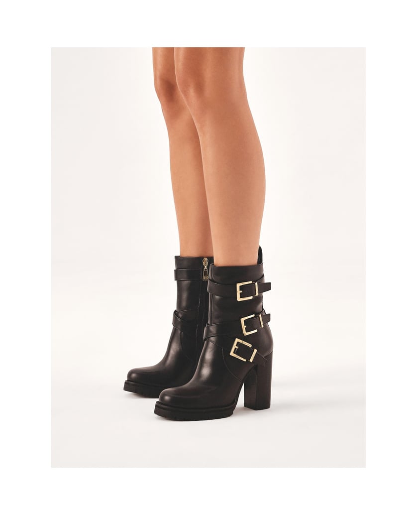 Kazar-Schwarze-Stöckelschuhe-aus-Leder-mit-hohem-Schaft-schwarz