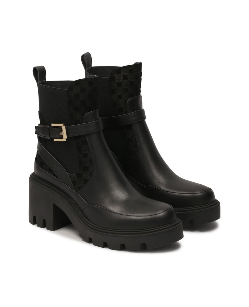 Kazar-Schwarze-Stiefel-zum-Hineinschlüpfen-auf-fester-Sohle-mit-Absatz-schwarz