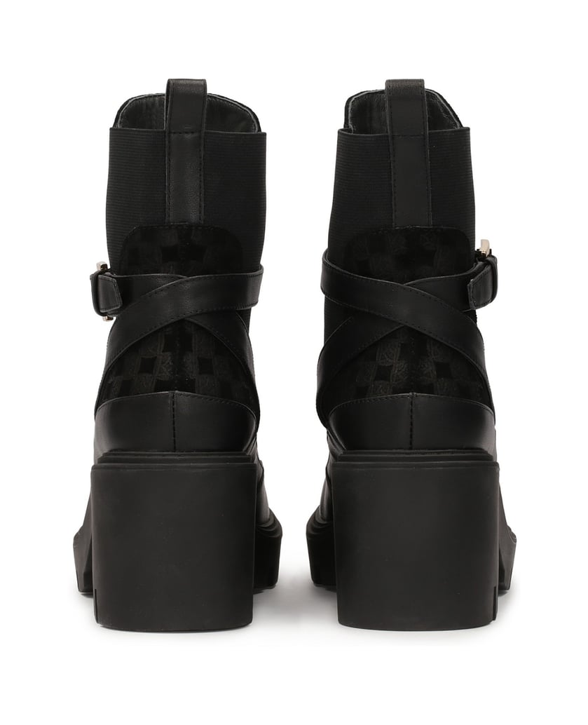 Kazar-Schwarze-Stiefel-zum-Hineinschlüpfen-auf-fester-Sohle-mit-Absatz-schwarz