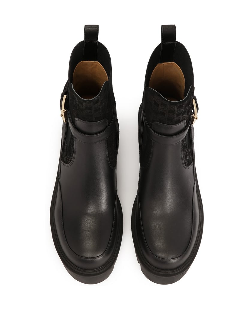Kazar-Schwarze-Stiefel-zum-Hineinschlüpfen-auf-fester-Sohle-mit-Absatz-schwarz