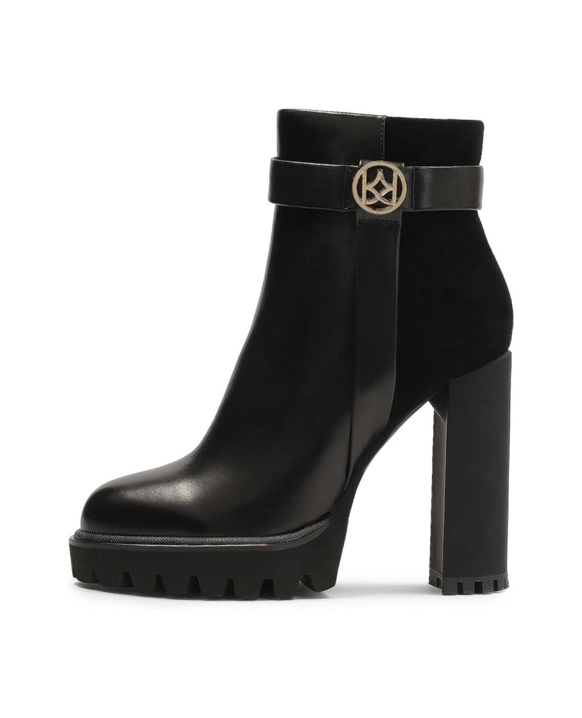 Kazar-Hohe-Stiletto-Stiefel-aus-Wildleder-und-Glattleder-schwarz