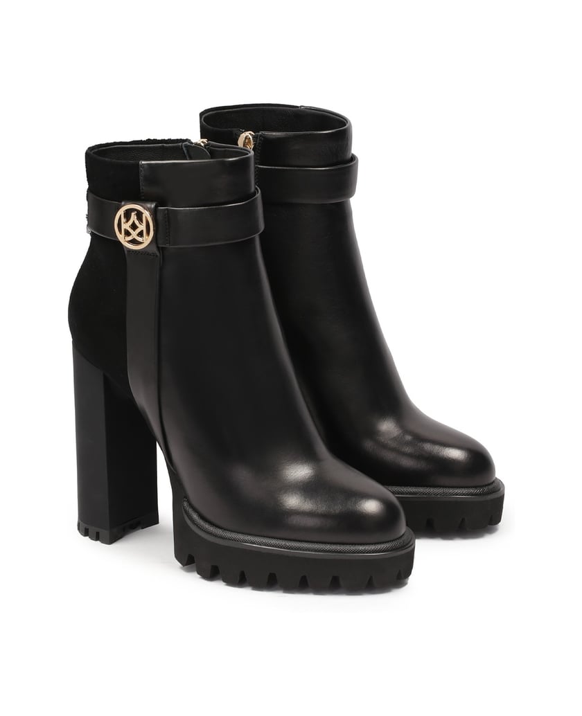Kazar-Hohe-Stiletto-Stiefel-aus-Wildleder-und-Glattleder-schwarz