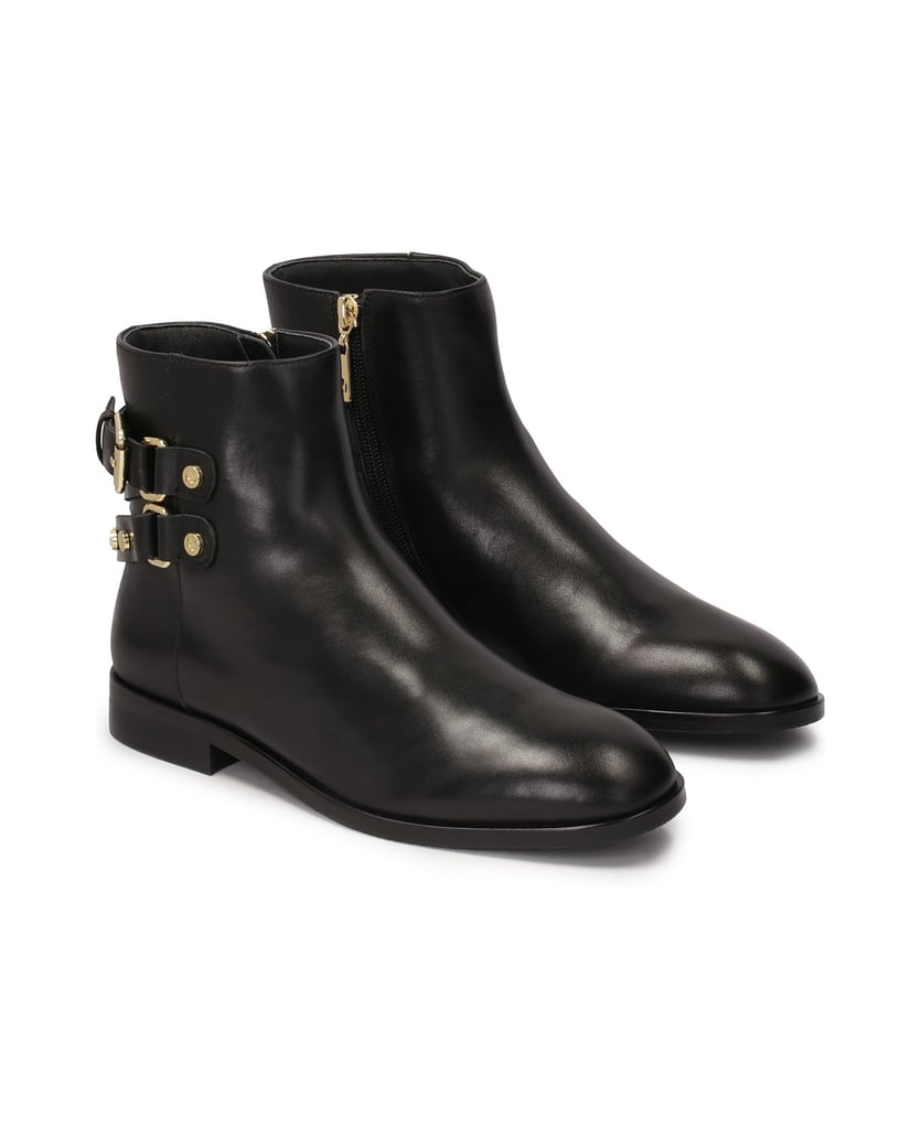 Kazar-Schwarze-Stiefel-mit-Strasssteinen-auf-flacher-Sohle-schwarz