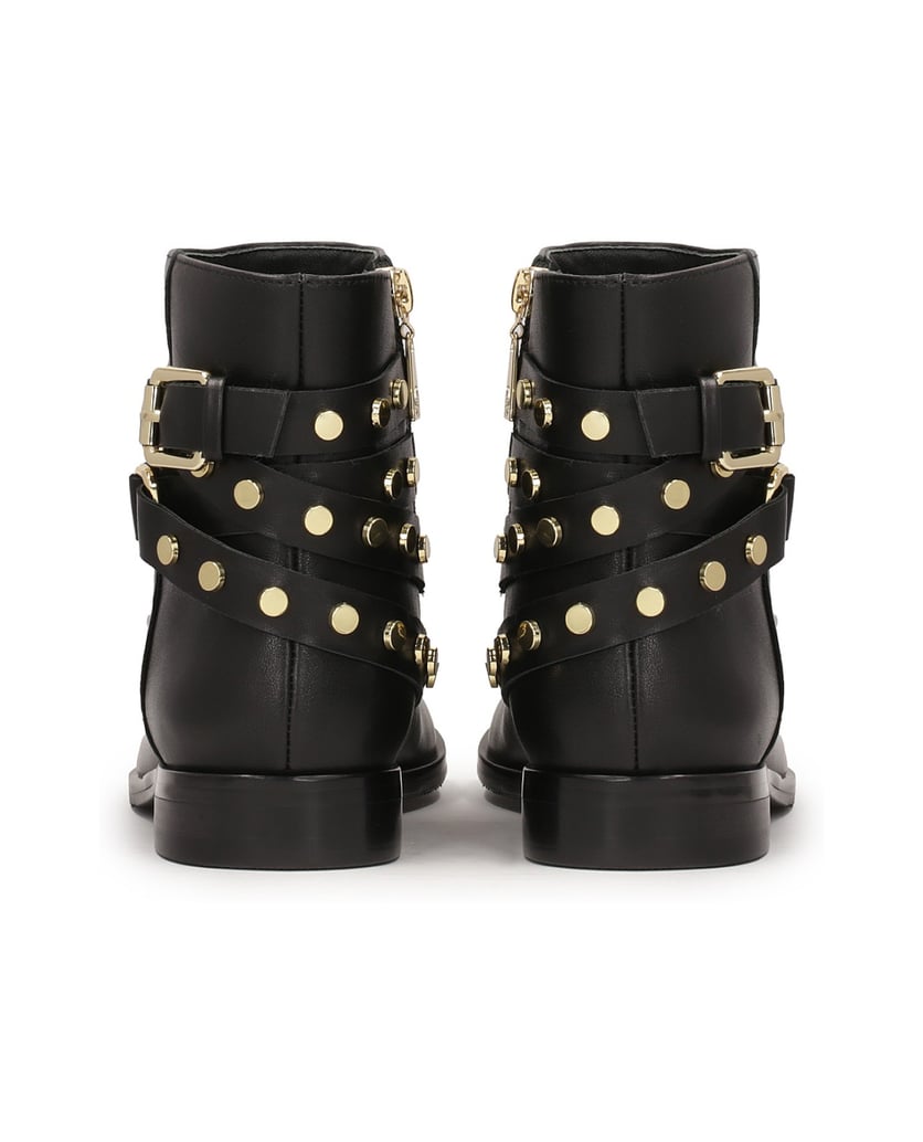 Kazar-Schwarze-Stiefel-mit-Strasssteinen-auf-flacher-Sohle-schwarz