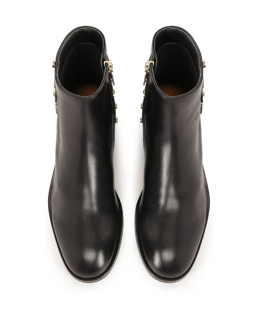 Kazar-Schwarze-Stiefel-mit-Strasssteinen-auf-flacher-Sohle-schwarz