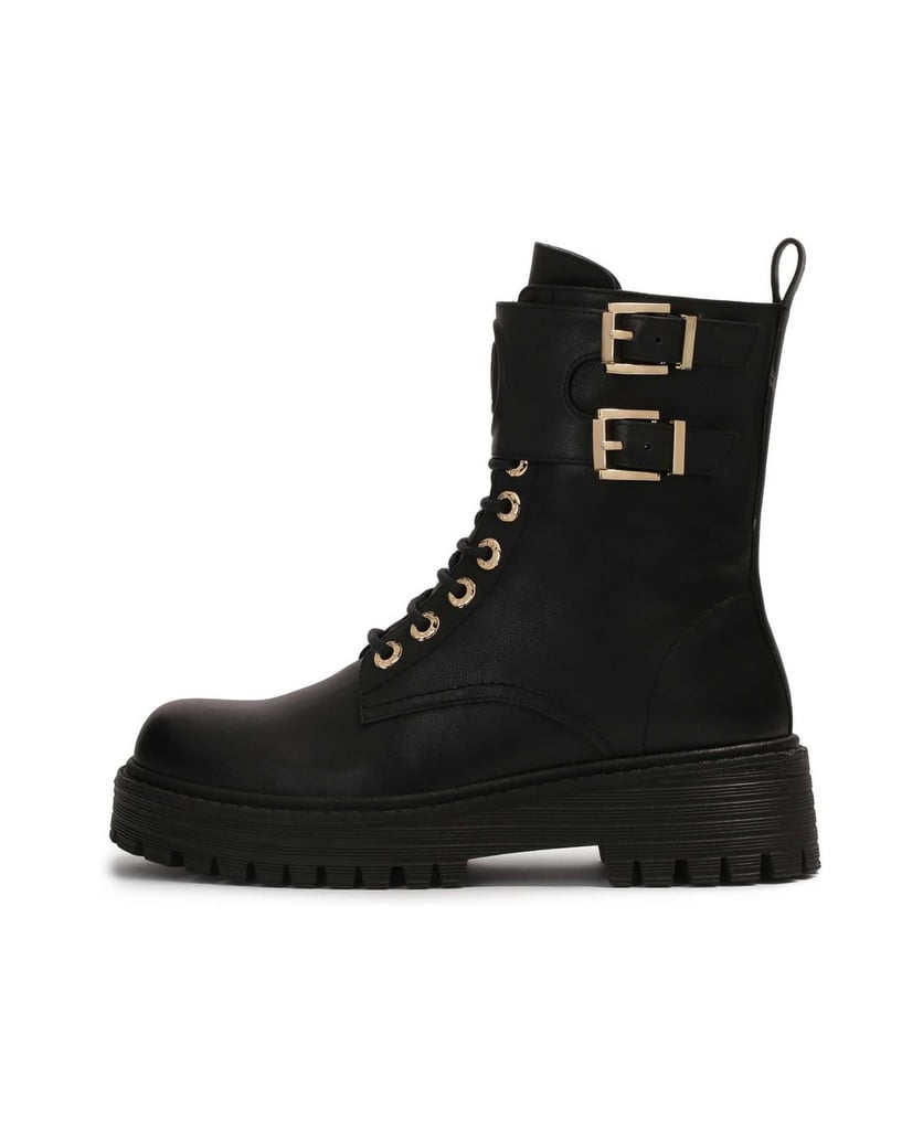 Kazar-Hohe-Stiefel-mit-Zierklappe-schwarz