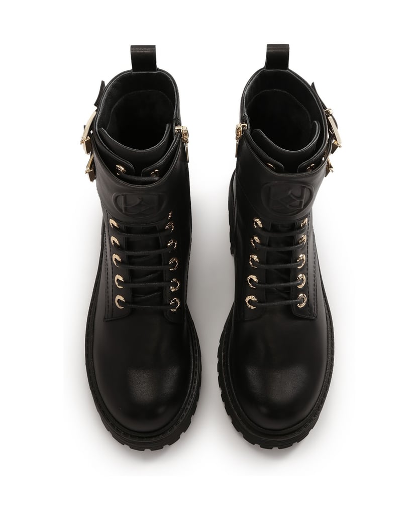 Kazar-Hohe-Stiefel-mit-Zierklappe-schwarz