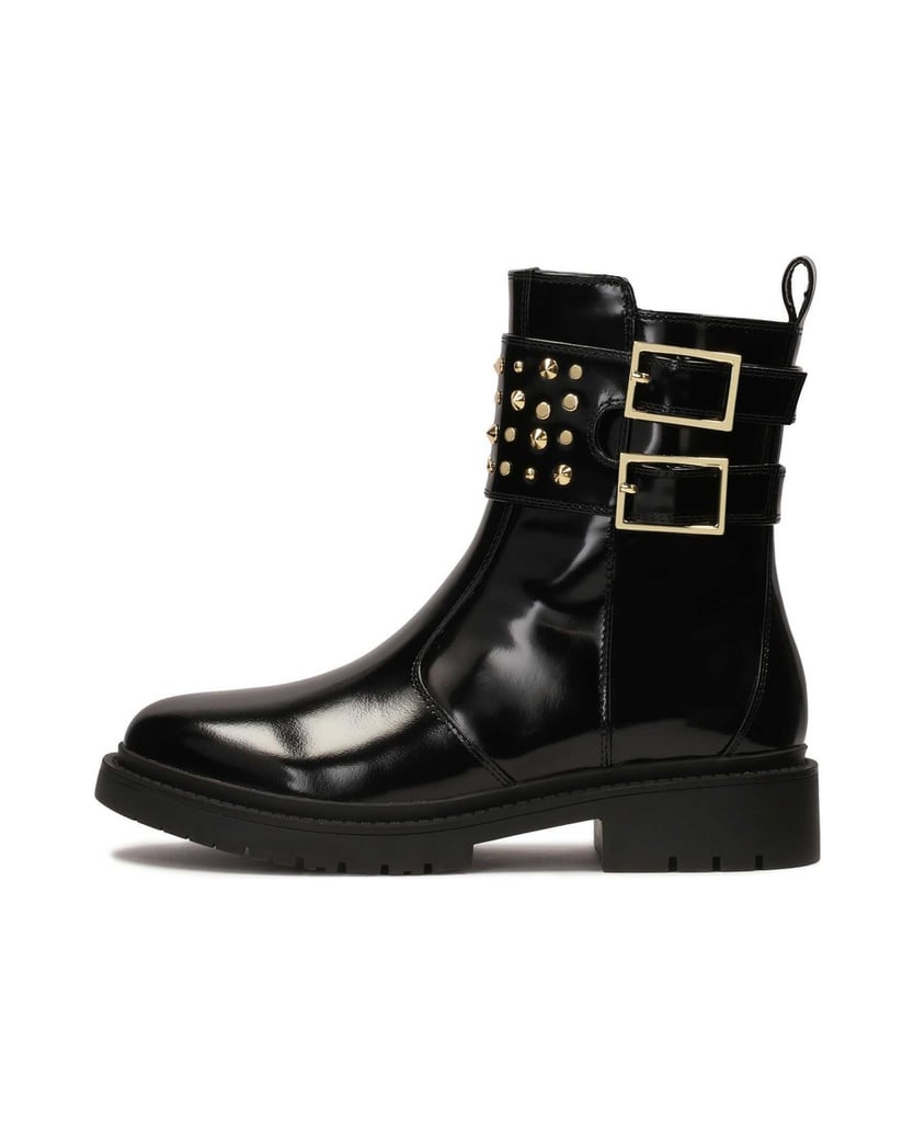 Kazar-Flache-Stiefel-mit-verzierter-Schnallenlasche-schwarz