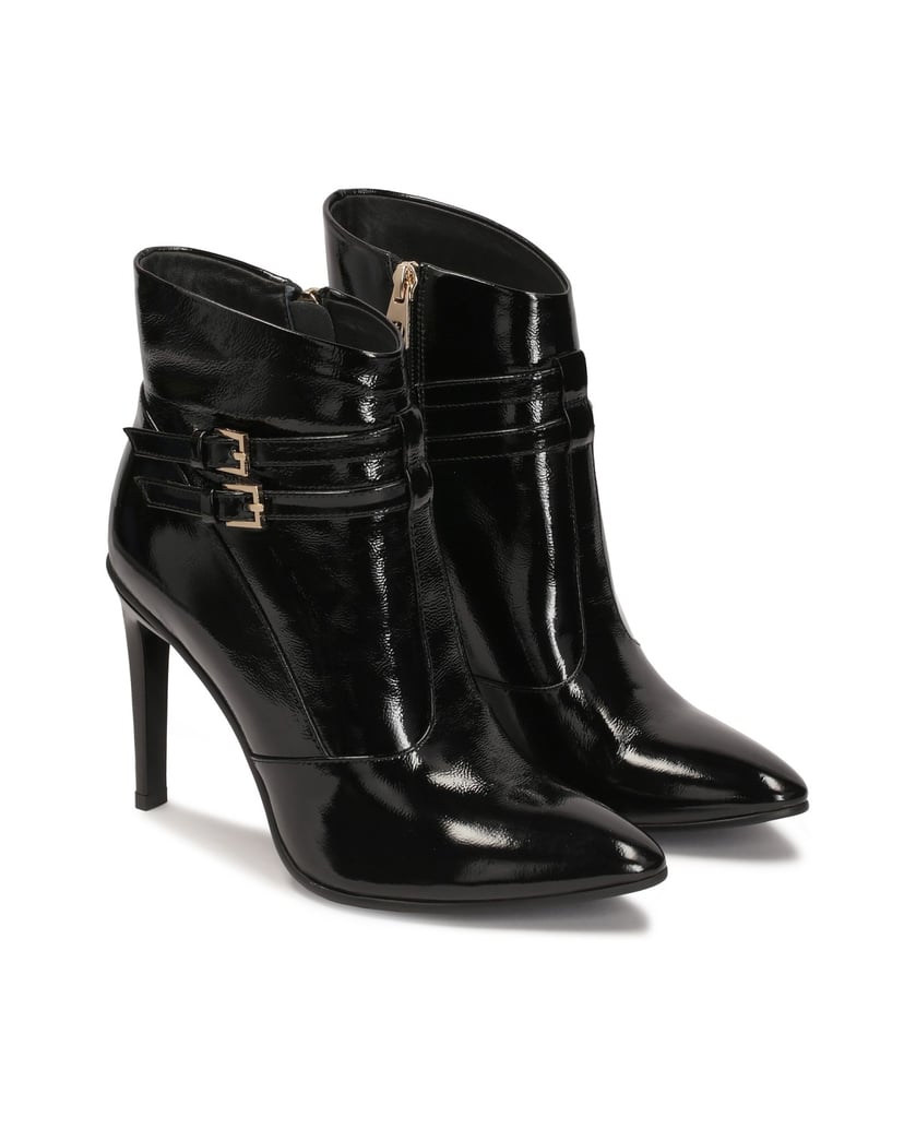 Kazar-Klassische-schwarze-Lacklederstiefel-mit-Stilettoabsatz-schwarz